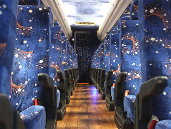 East Orange 50 passenger Charter Bus Interior