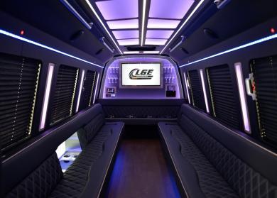 Bayonne 18 Passenger Limo Bus Interior