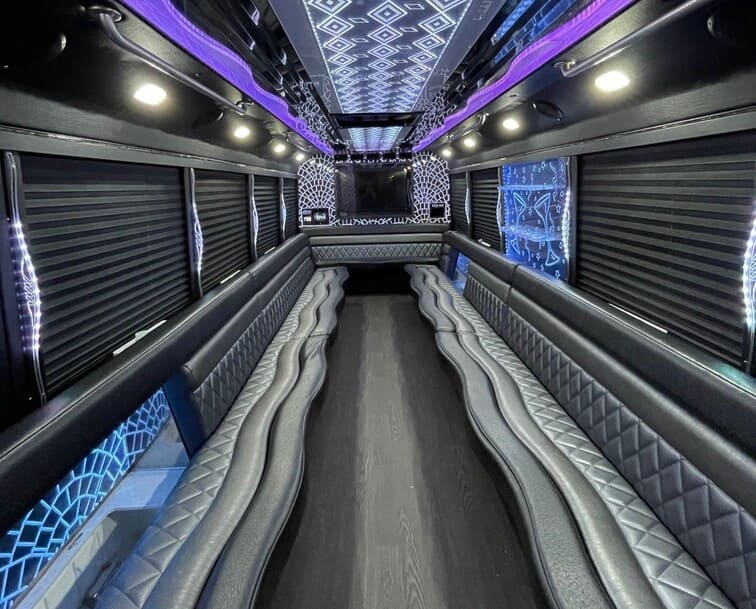 Passaic 30 Passenger Party Bus White Interior